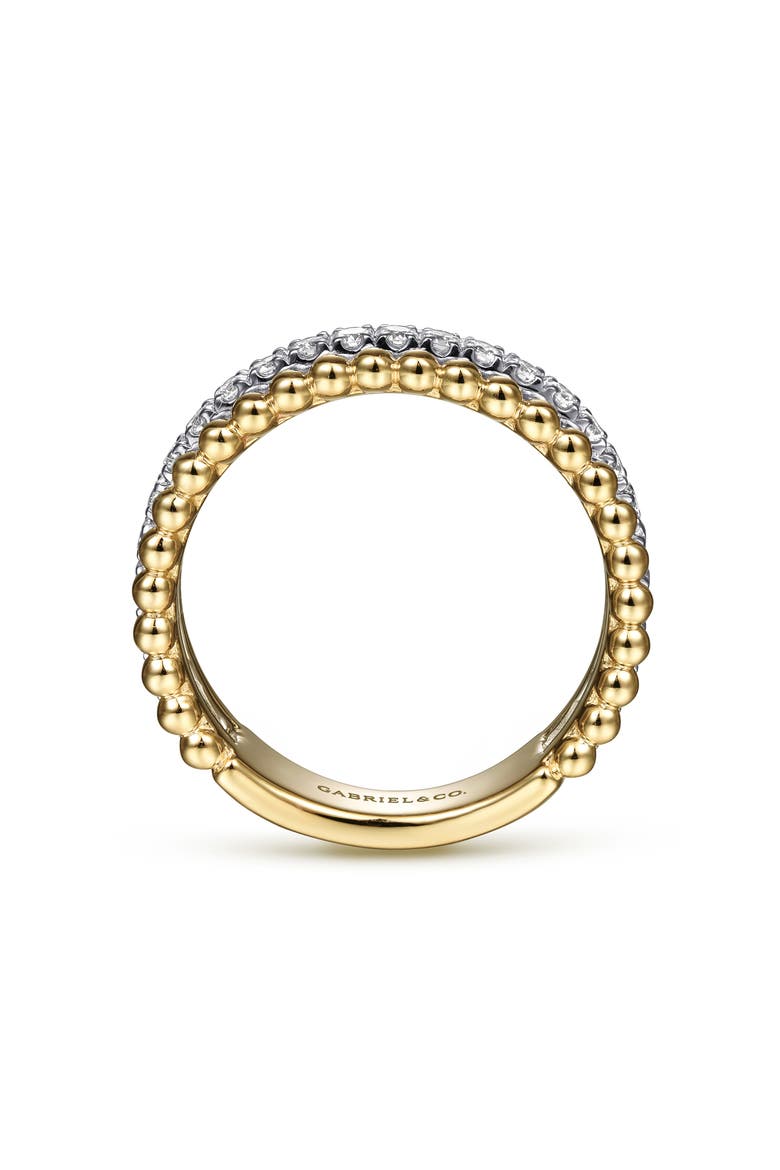 14k Gold Diamond Stack Ring, Alternate, color, 14K YELLOW/ WHITE GOLD