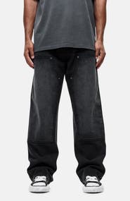 Good For Nothing Traipes Black Washed Baggy Denim Jeans