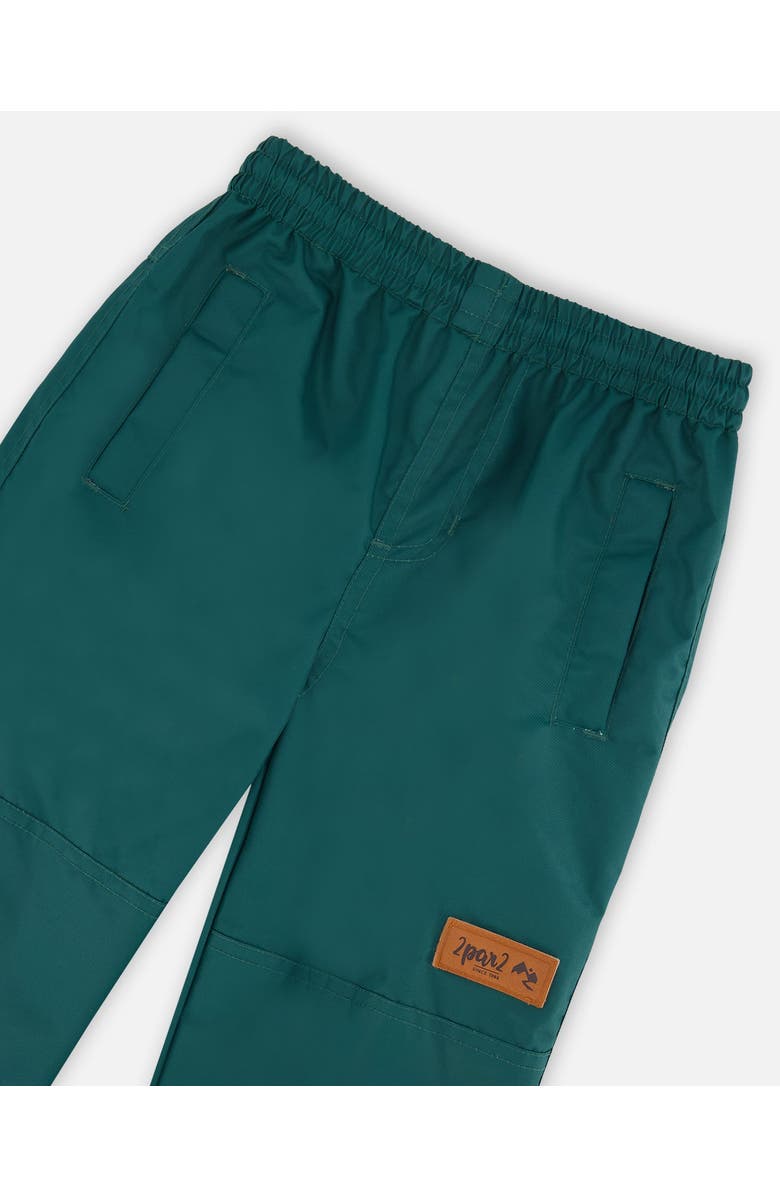 Deux par Deux Boy's 3-In-1 Mid-Season Outerwear Set With Colorblock Jacket Forest Green And Orange, Alternate, color,