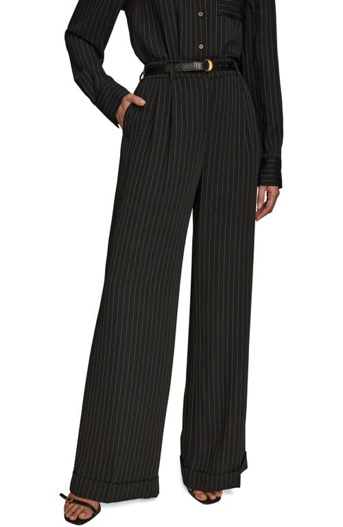 Donna Karan New York Pinstripe Wide Leg Pants