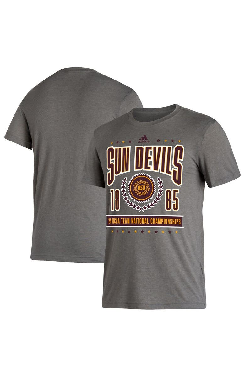 adidas Men's adidas Heathered Charcoal Arizona State Sun Devils 24 NCAA Team National Championships Reminisce T-Shirt, Main, color,