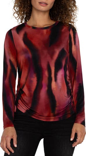Liverpool Fall Print Round Neck Top