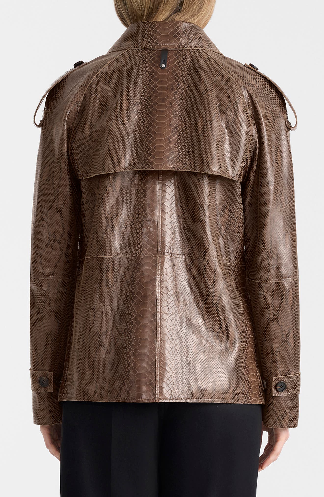Dolores Double Breasted Leather Coat - image 2