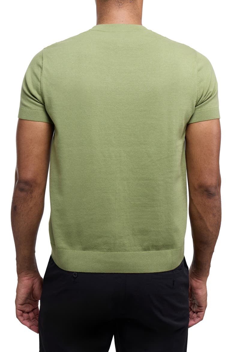 Check Short Sleeve Sweater, Alternate, color, GRASS