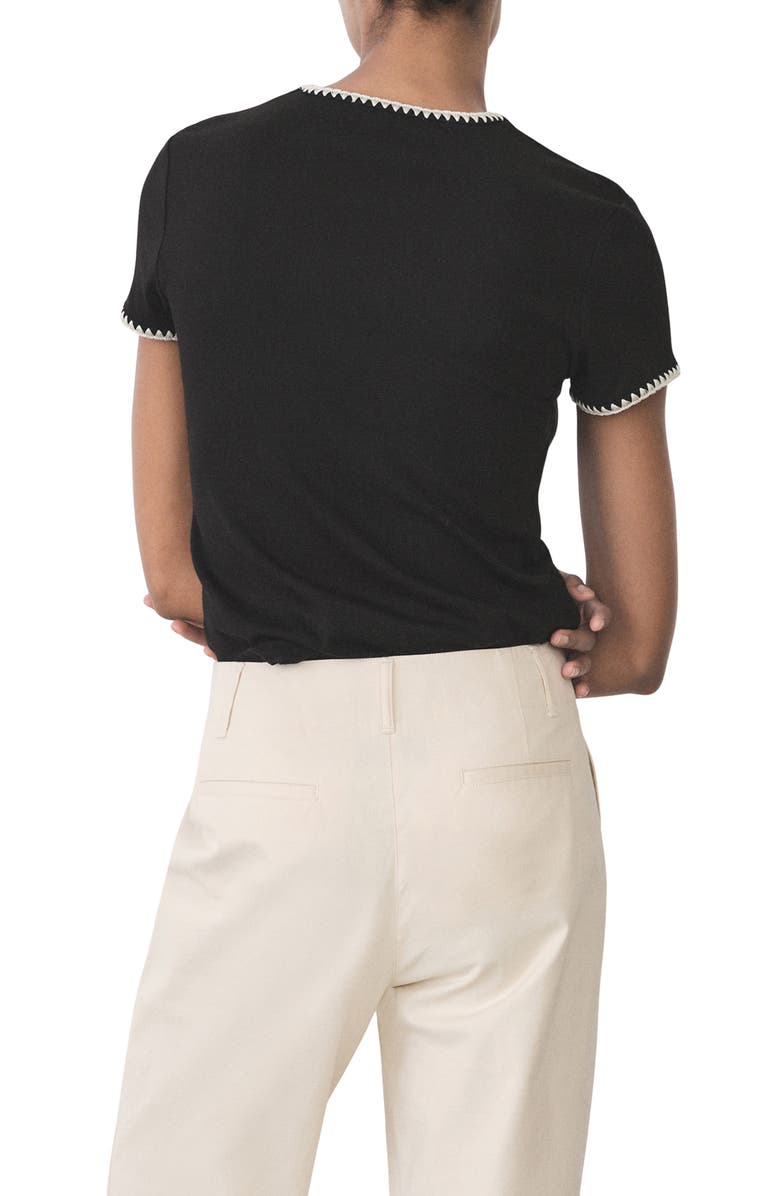 MANGO Contrast Stitch Trim T-Shirt, Alternate, color, 