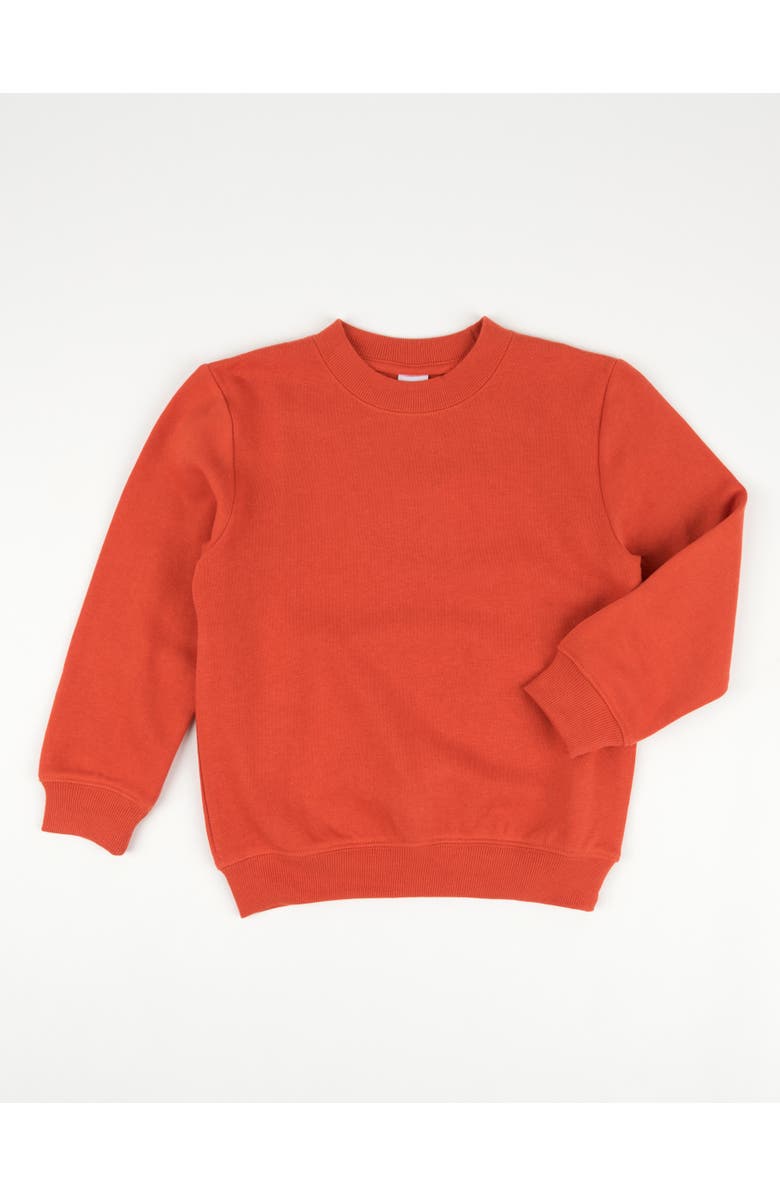Leveret Kids Pullover Sweatshirt, Long Sleeve, Solid Colors, Alternate, color, Orange