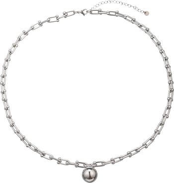 Men's Liam Lock Pendant Paperclip Necklace