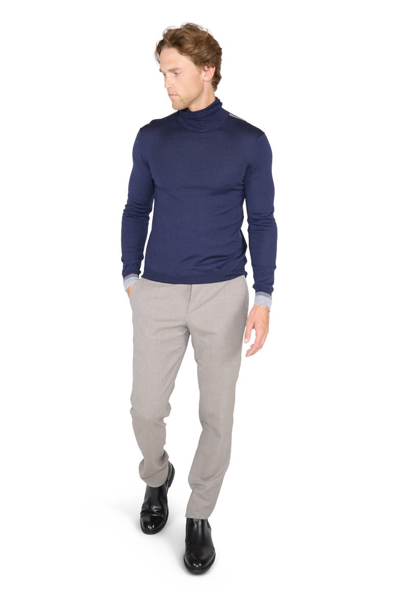 Ronald Merino Wool Turtleneck Sweater, Alternate, color, Navy