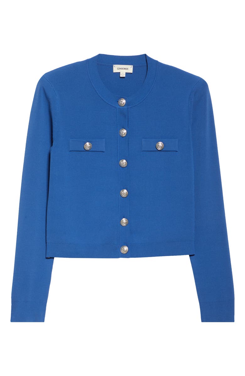 L'AGENCE Toulouse Crewneck Crop Cardigan, Alternate, color,