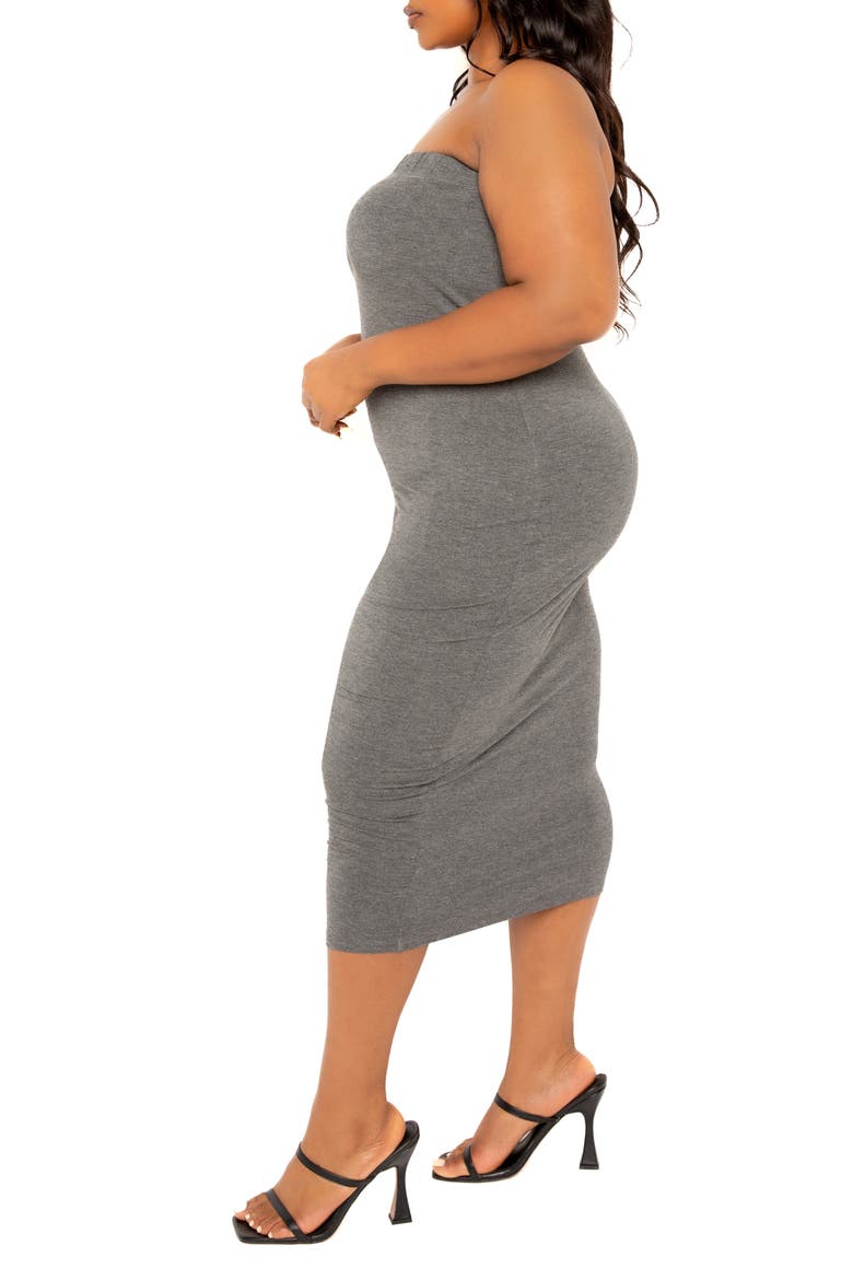 Tube Midi Dress, Alternate, color, CHARCOAL GREY