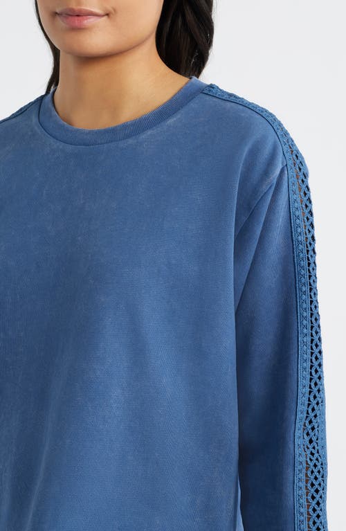 City Blues Detailed Sleeve Sweatshirt In Blue