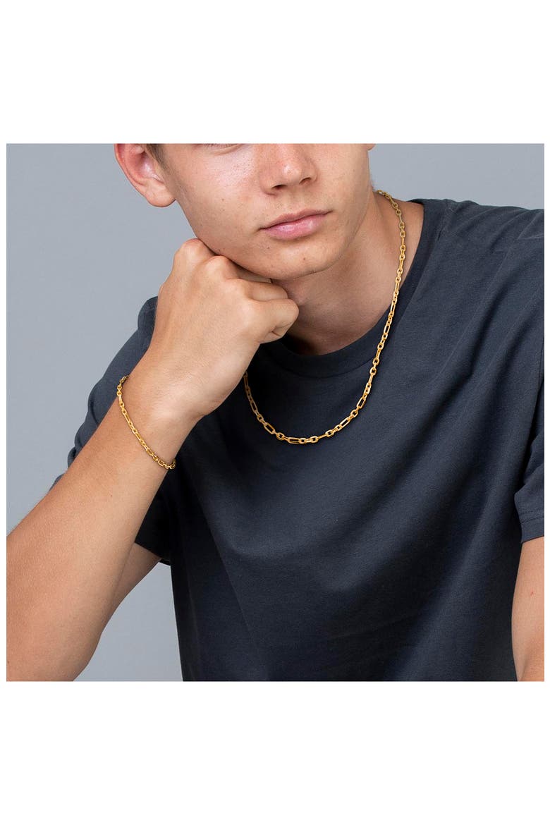 3mm Figaro Rolo Necklace & Bracelet Set, Alternate, color, GOLD