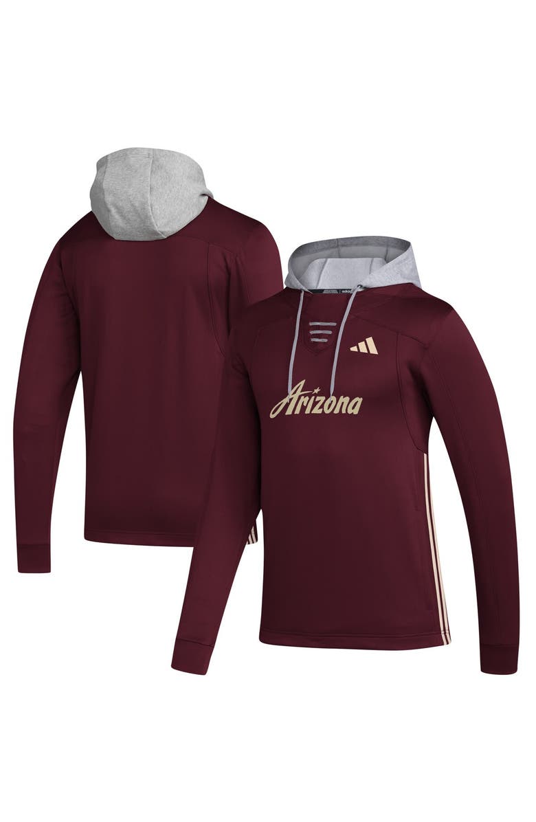 adidas Men's adidas Garnet Arizona Coyotes Refresh Skate Lace AEROREADY Pullover Hoodie, Alternate, color,