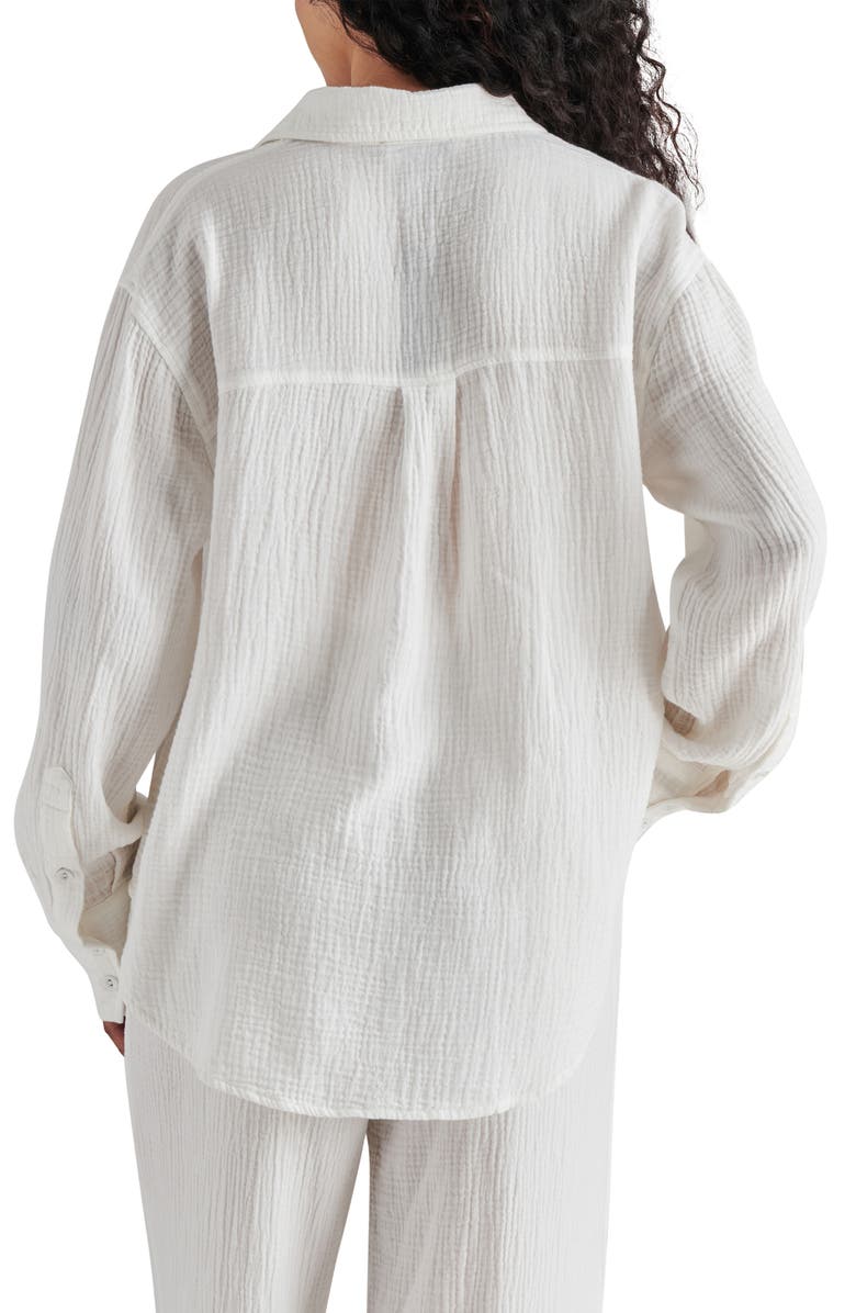 Steve Madden Juna Cotton Gauze Button-Up Shirt, Alternate, color, 
