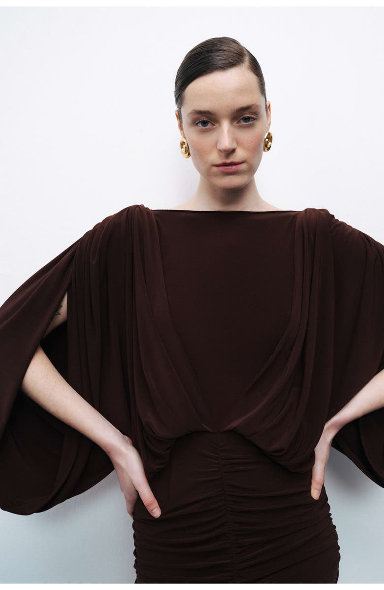 Nocturne Draped Maxi Dress, Alternate, color, 