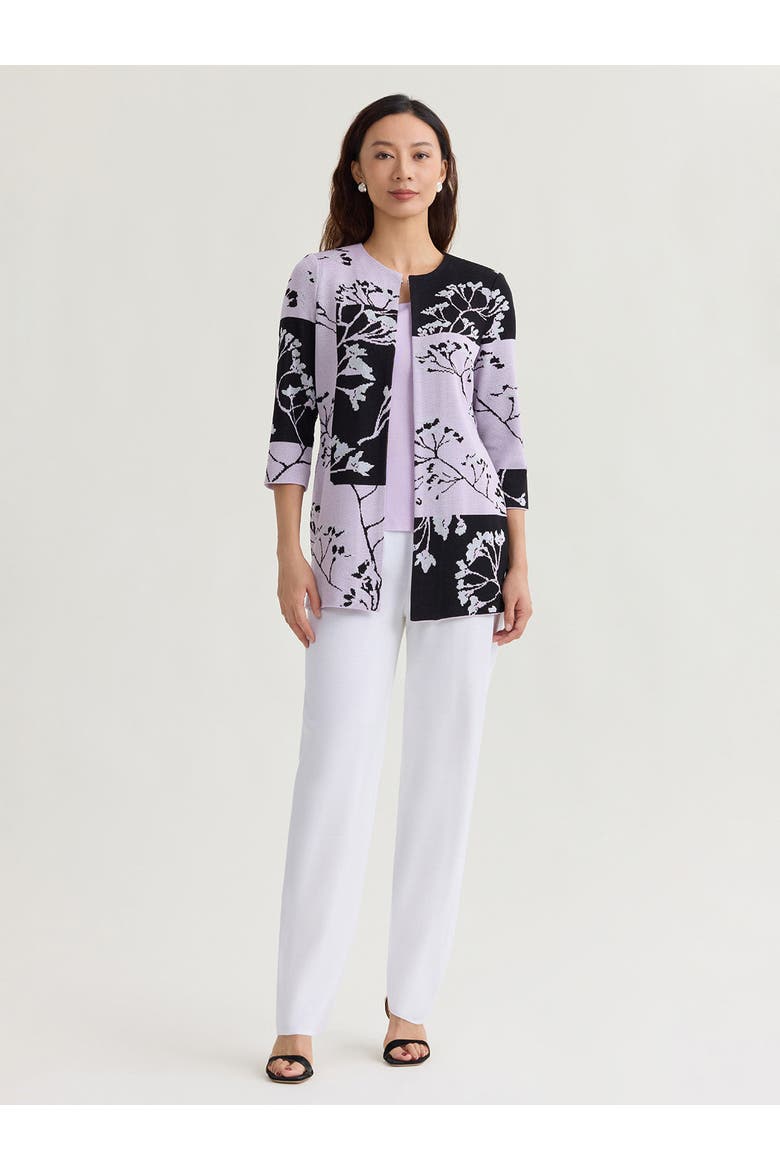 Floral Colorblock Jacquard Knit Jacket, Main, color, Hushed Lavender