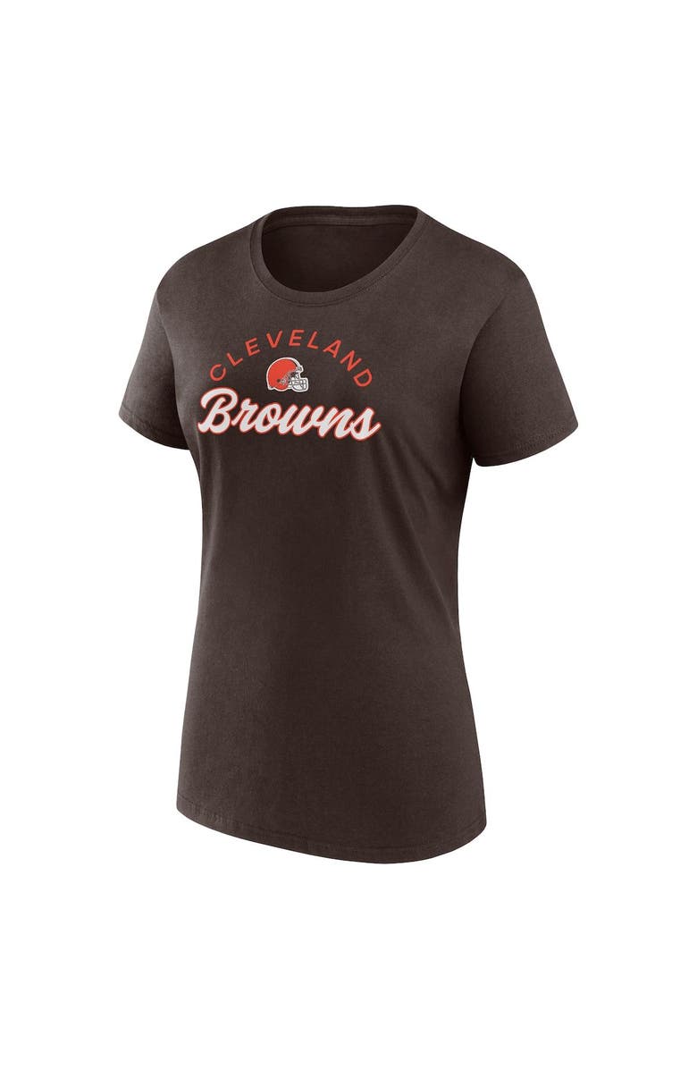 FANATICS Women's Fanatics Branded Brown/White Cleveland Browns Lightweight Short & Long Sleeve T-Shirt Combo Pack, Alternate, color, 