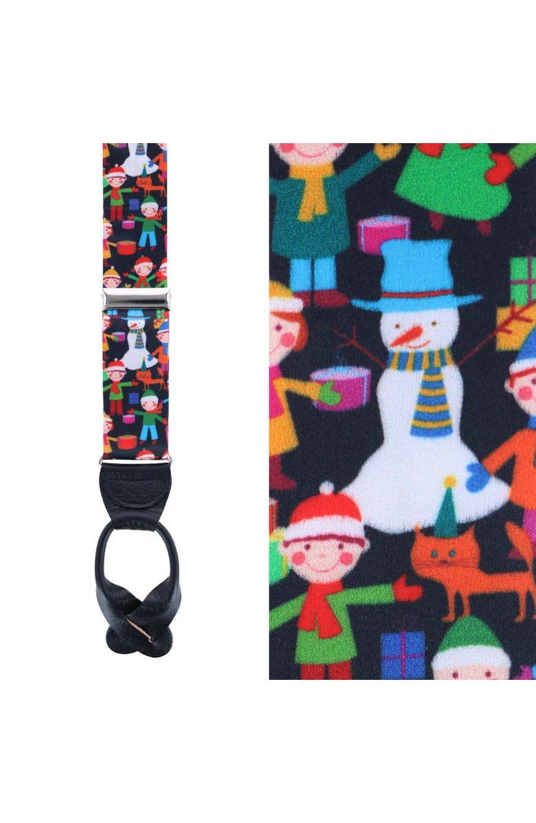 Trafalgar Happy Holidays Children's Gift Exchange Silk Button End Suspenders, Main, color, Multiple Colors