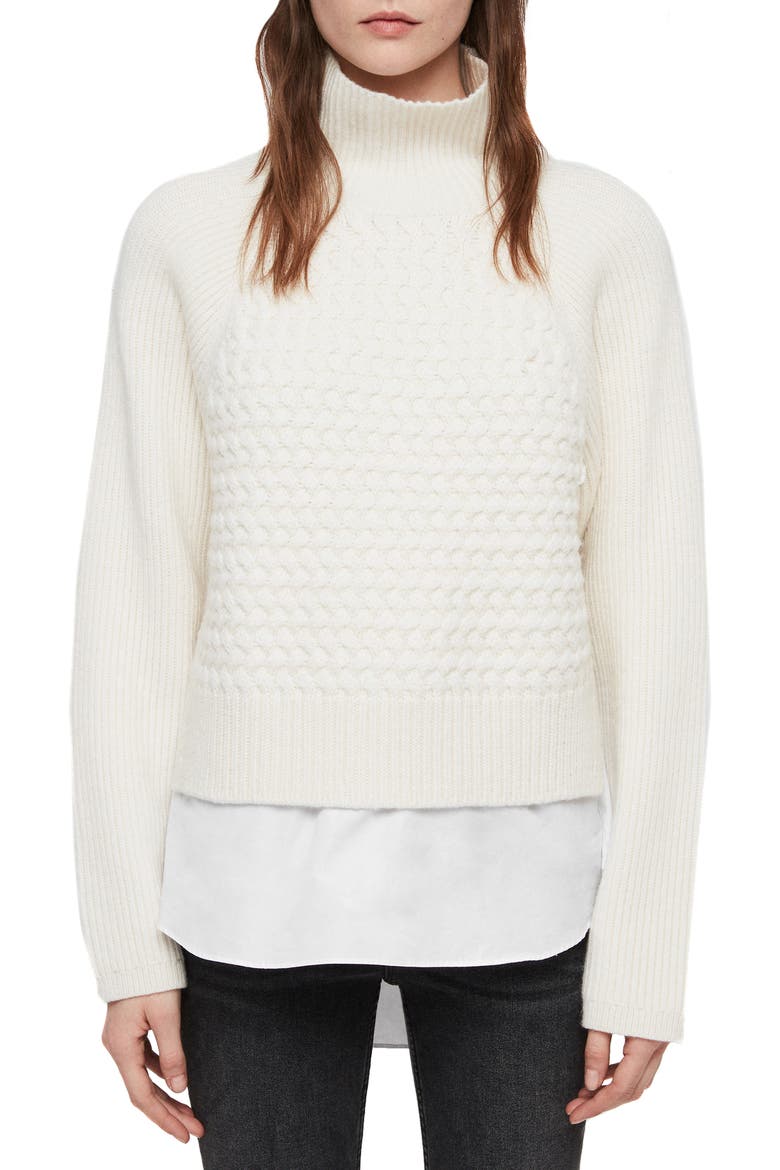 Jones Cable Sweater, Main, color, CHALK WHITE