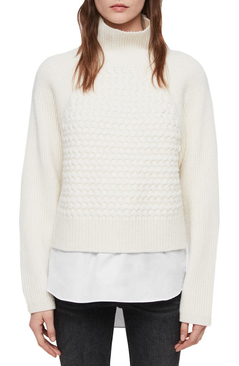 AllSaints Jones Cable Sweater, Main, color, 