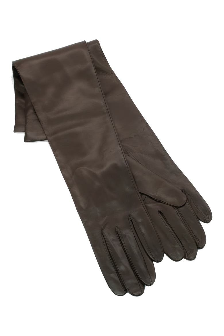 Silk Lined Nappa Leather Gloves, Alternate, color, TEAK