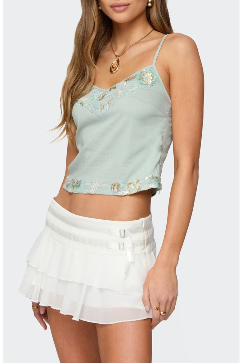 Sequin Beaded Camisole, Alternate, color, SAGE