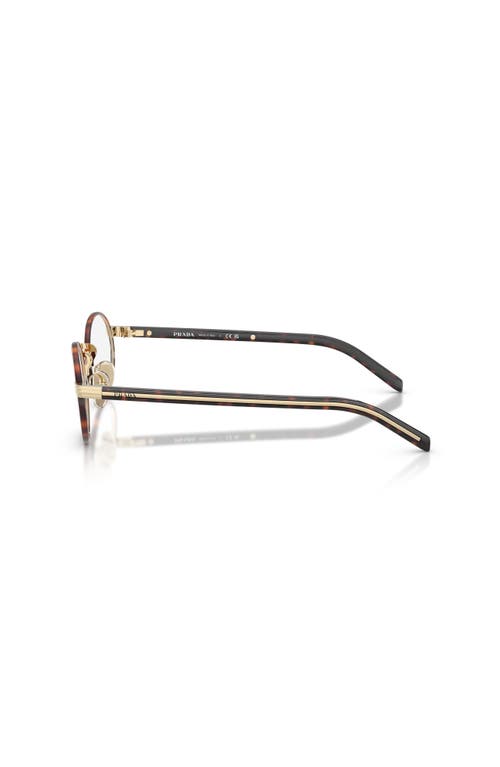 Prada 52mm Oval Optical Glasses In Gold