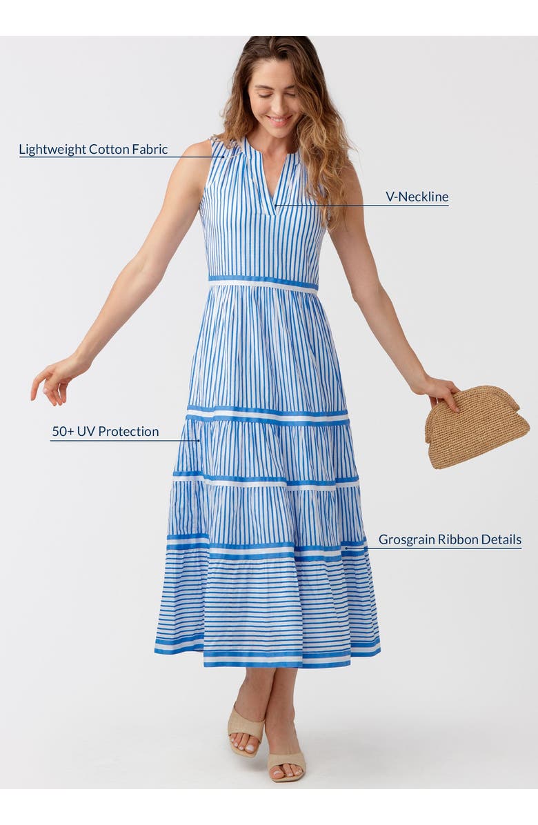 Cabana Life Sleeveless Tiered Maxi Dress, Alternate, color, Harbor