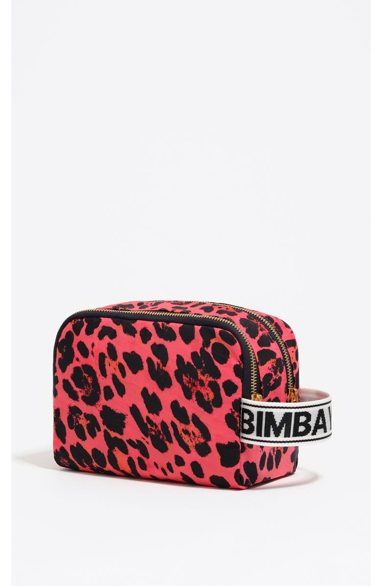 Bimba y Lola Small Leopard Print Nylon Make-Up Case, Alternate, color, Leopard Electric Pink
