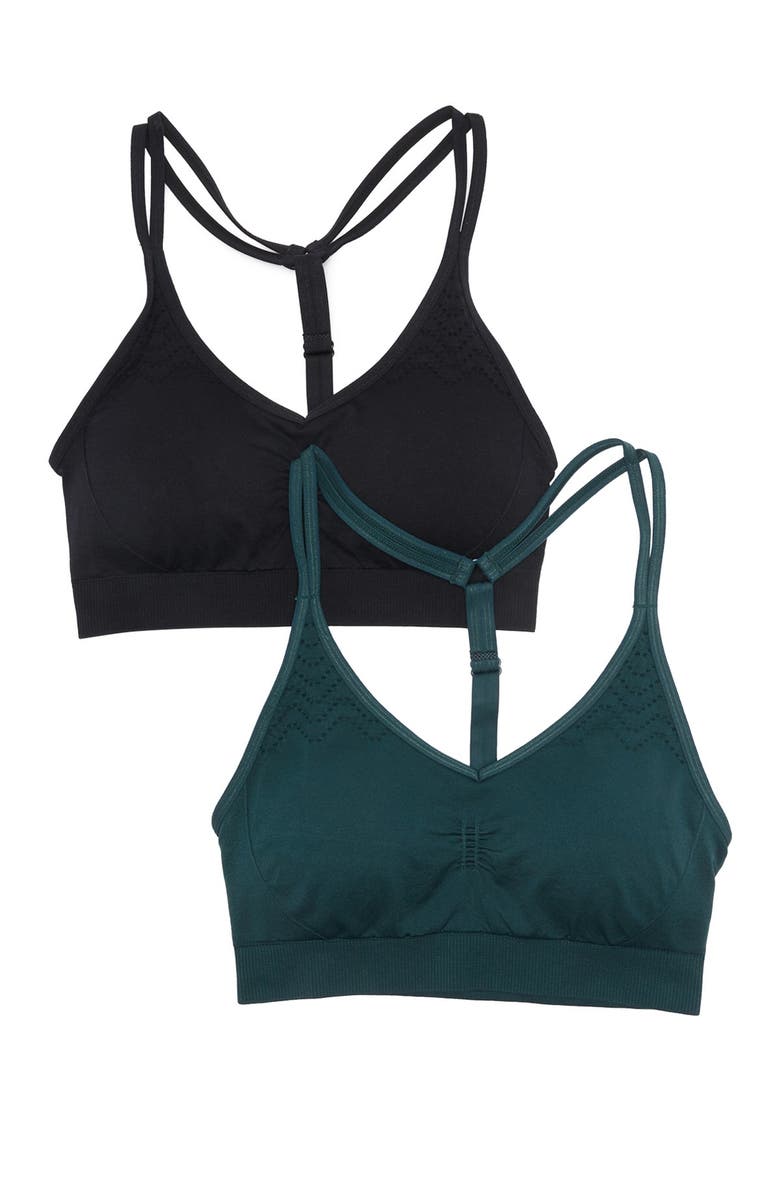 90 DEGREE BY REFLEX Strappy Racerback Sports Bra - Pack of 2, Main, color, 