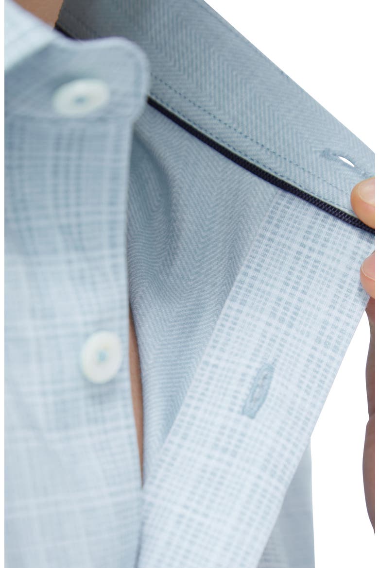 OoohCotton® Check Button-Up Shirt, Alternate, color, MENTHOL