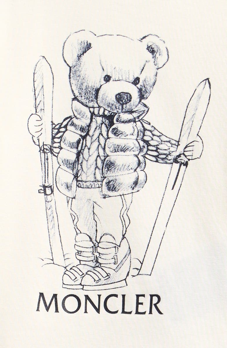 Moncler Kids' Bear Logo Stretch Cotton Graphic T-Shirt, Alternate, color, White