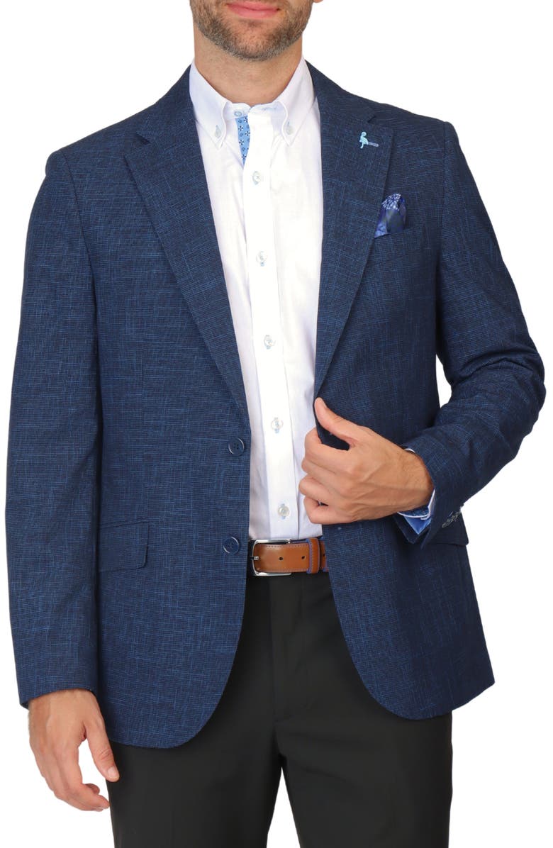 TailorByrd Broken Check Sport Coat, Alternate, color, Navy