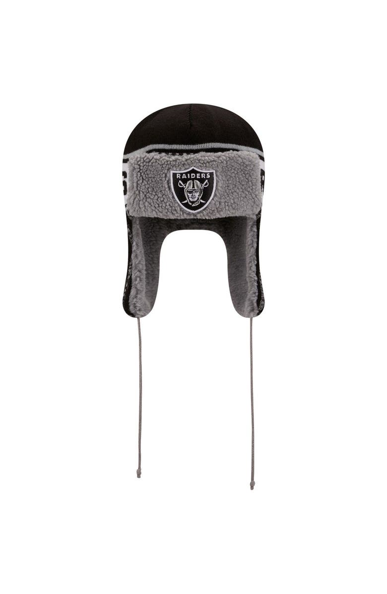 New Era Men's New Era Black Las Vegas Raiders Trapper Knit Hat, Alternate, color, 