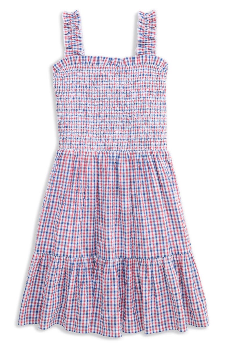 vineyard vines Kids' Ellen Smocked Seersucker Dress, Main, color,