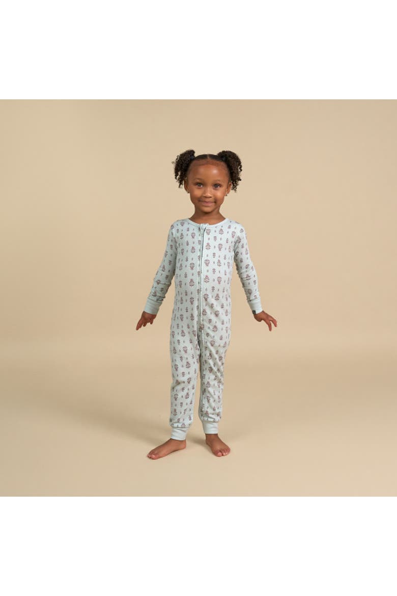Hacci Comfort Unionsuit, Alternate, color, Light Green Fleur