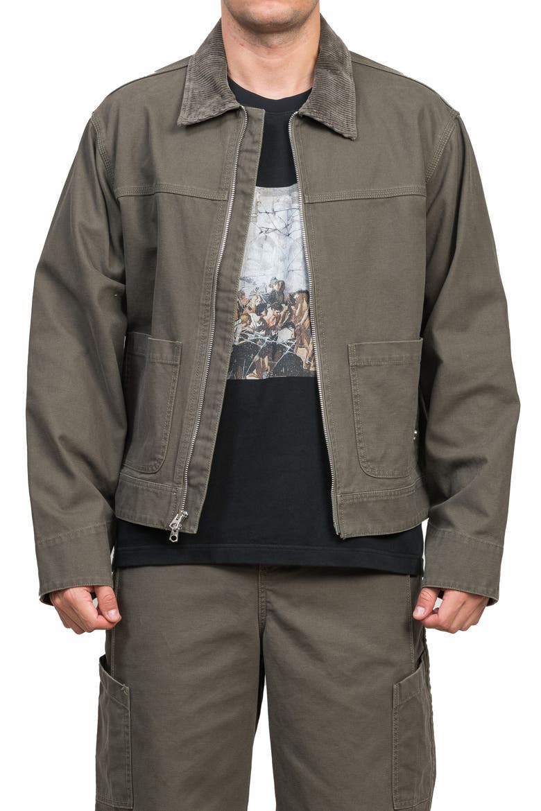 Blun Zip-Up Work Jacket, Main, color, Green