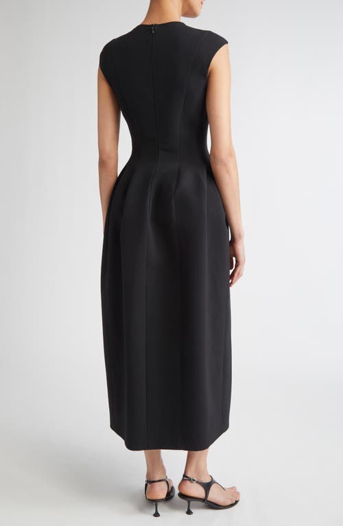 Fforme Leah Molded Bonded Crepe Dress In Black