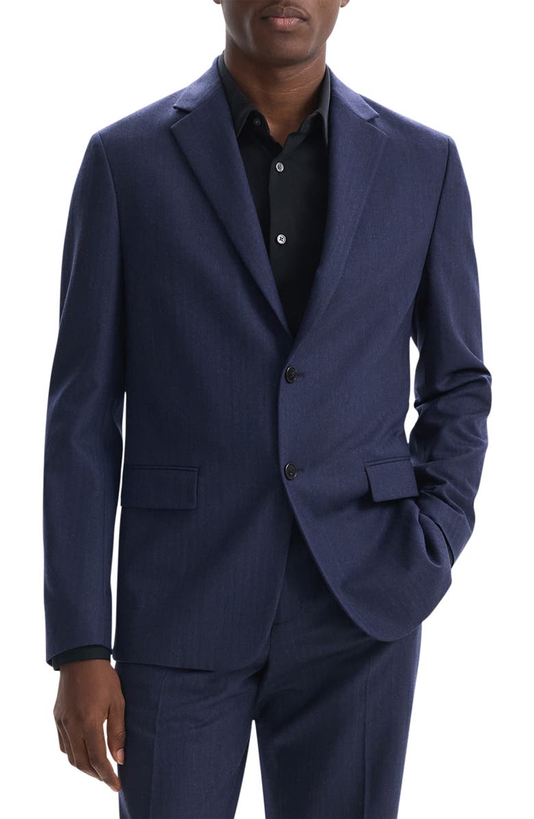 Theory Chambers Herringbone Wool Blend Suit Jacket, Main, color, Nvmu