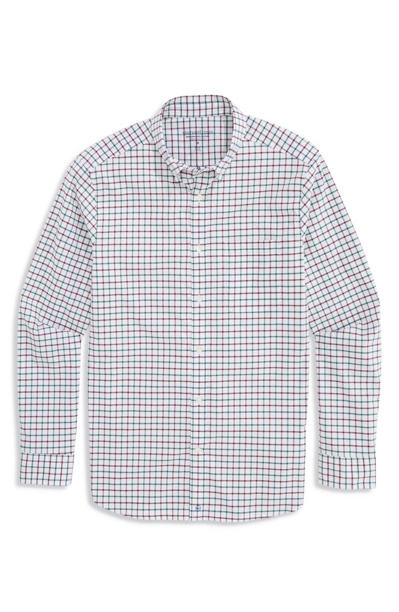 vineyard vines Quidnet Check Button Down Shirt, Alternate, color, Charleston Green