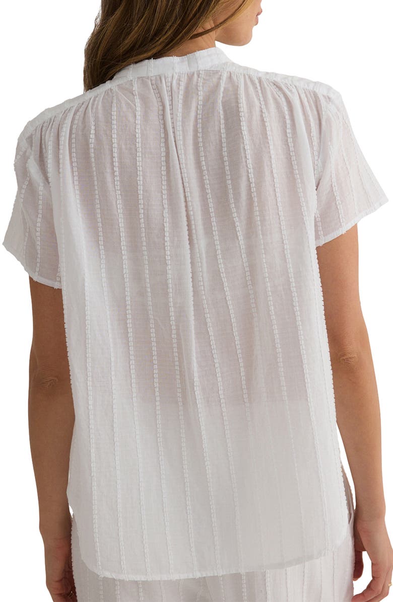 Bella Dahl Embroidered Stripe Cotton Button-Up Shirt, Alternate, color,