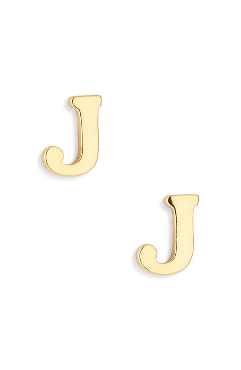 Block Letter Initial Stud Earrings