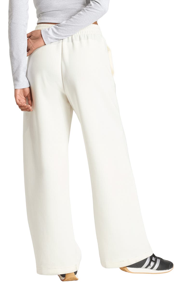 adidas Wide Leg Open Hem Pants, Alternate, color, Off White