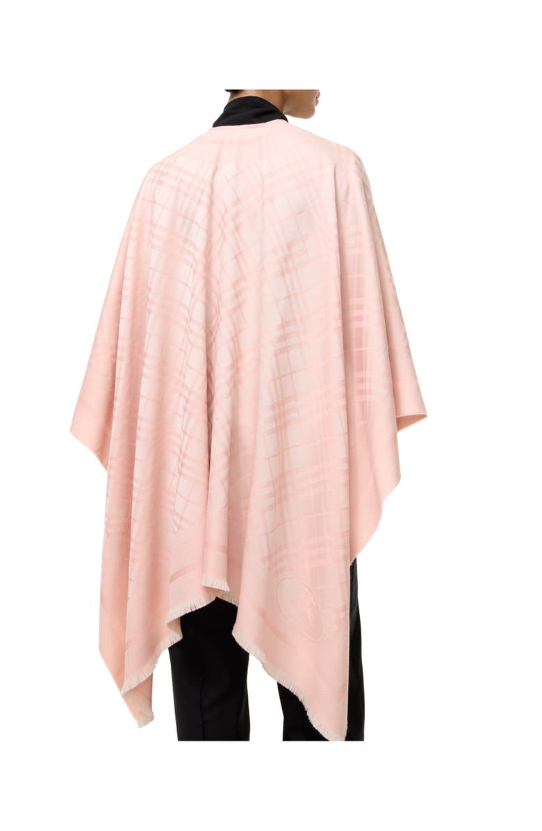 Burberry Check Wool Cashmere Cape, Alternate, color, Compact Pink