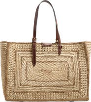 Anya Hindmarch Bow Crocheted Raffia East/West Tote