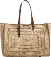 Anya Hindmarch Bow Crocheted Raffia East/West Tote