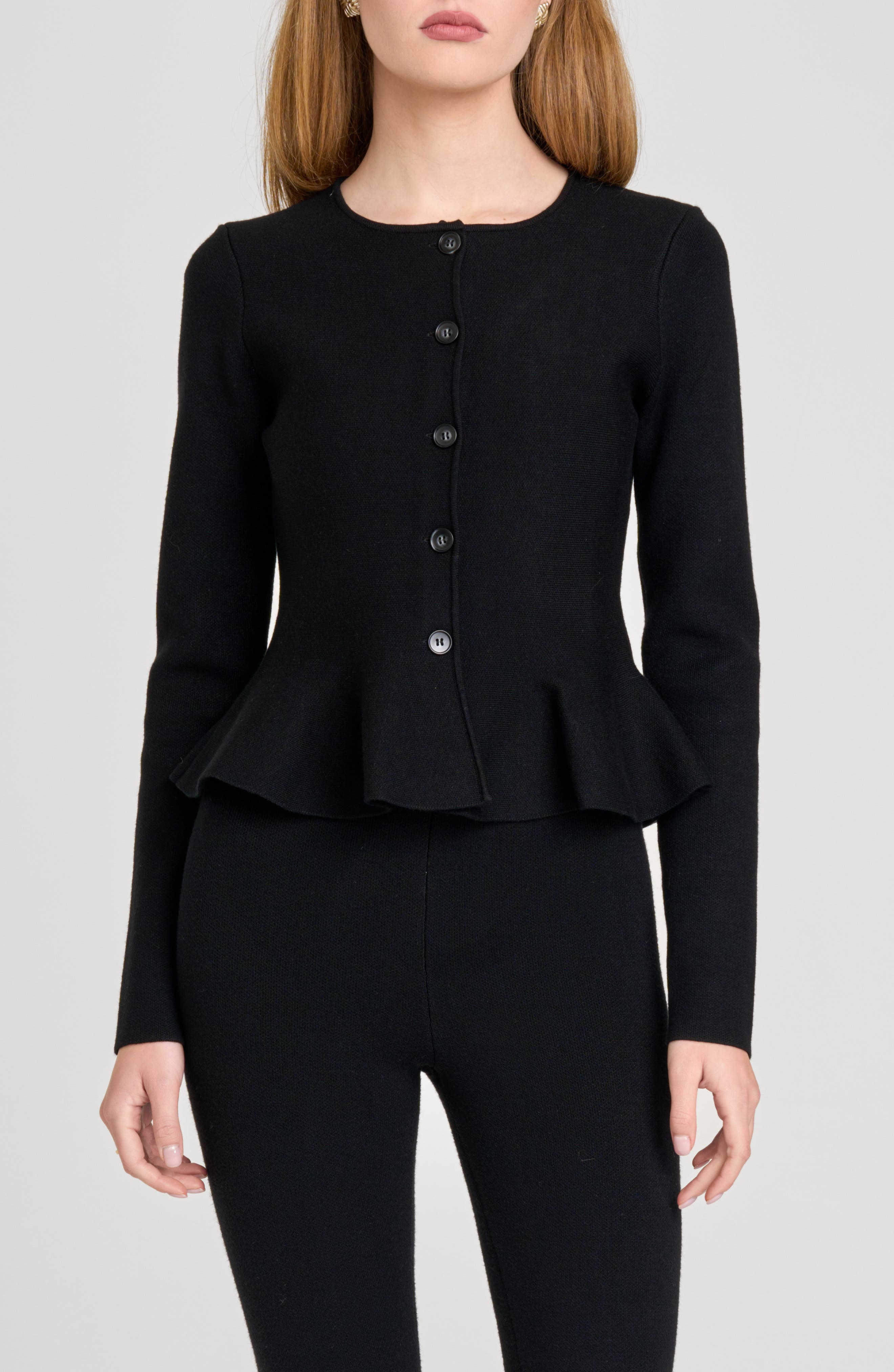 WAYF Brooklyn Peplum Cardigan
