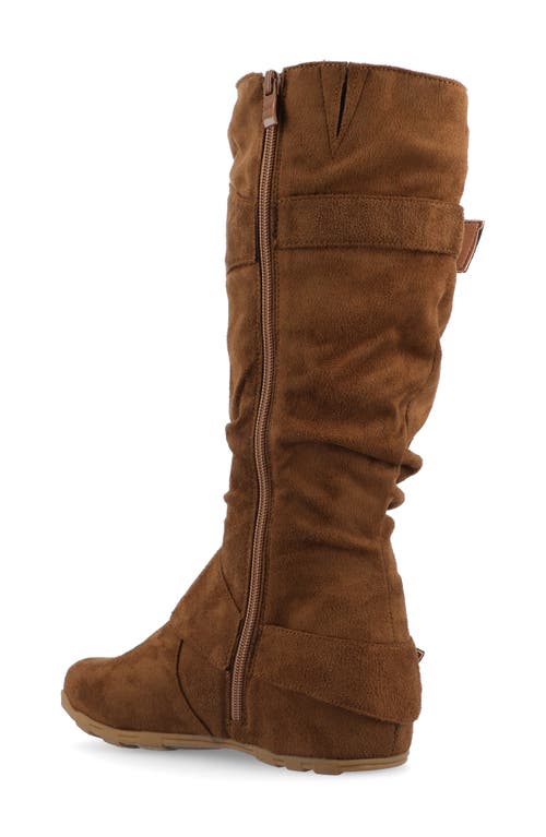 Journee Collection Journee Jester Extra Wide Calf Side Buckle Tall Boot In Brown