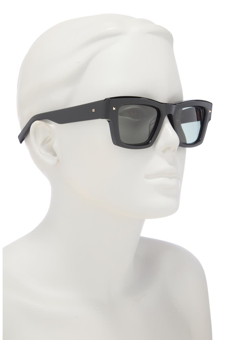 50mm Rectangular Sunglasses, Alternate, color, BLACK BLACK GREY