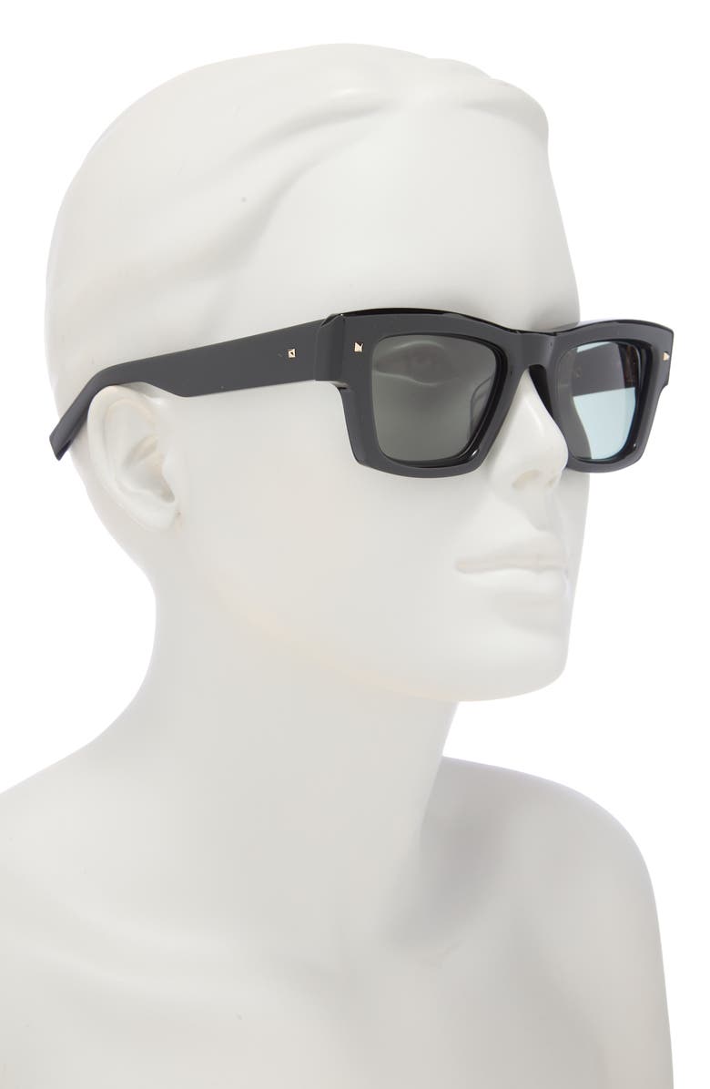 Valentino 50mm Rectangular Sunglasses, Alternate, color, 